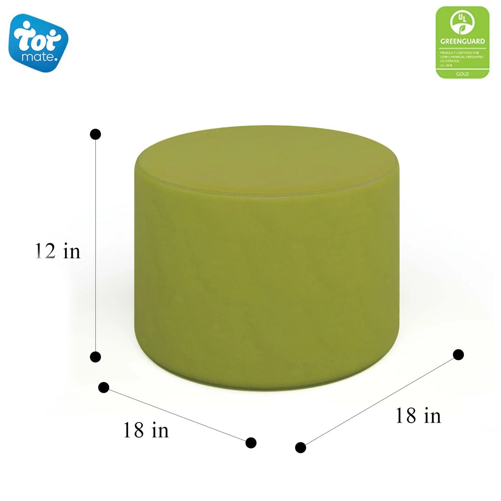 Tot Modular Flexible Seating, Classroom Furniture Mate Versa 12" Stools, Soft Round Pistachio