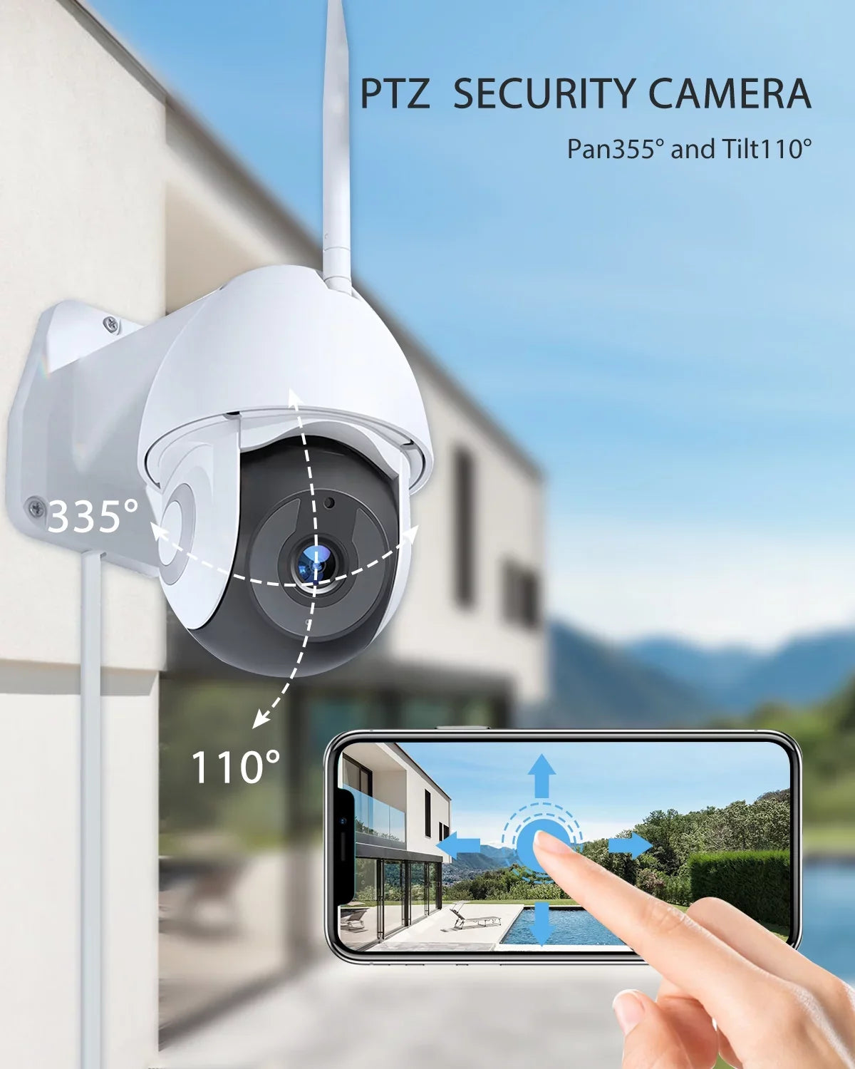 Floodlight Connection Surveillance Victure FC920B for Outdoo exterior/Courtyard/Farm Cameras,IP55 Waterproof,Motion-Activated,Wifi