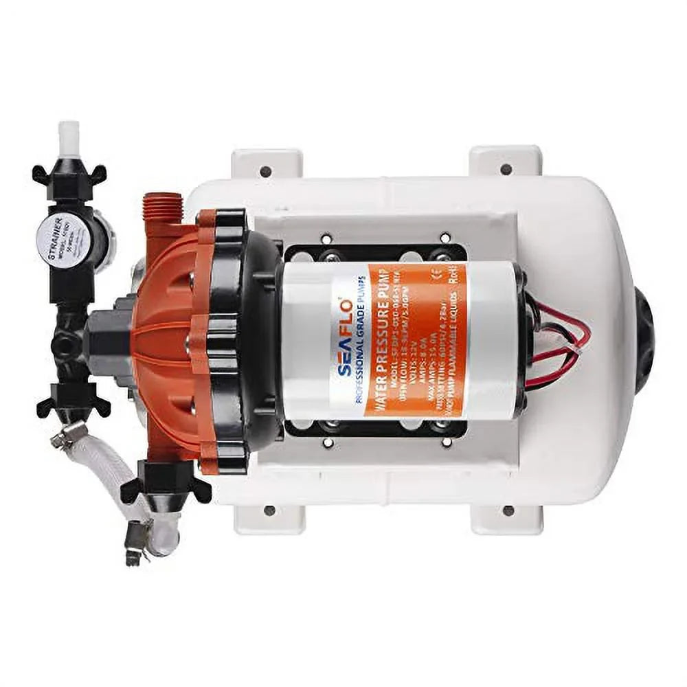 System and 12V, PSI, Tan liquid Gallon SEAFLO Pump 2 5.5 - GPM, Accumulator Tank 60