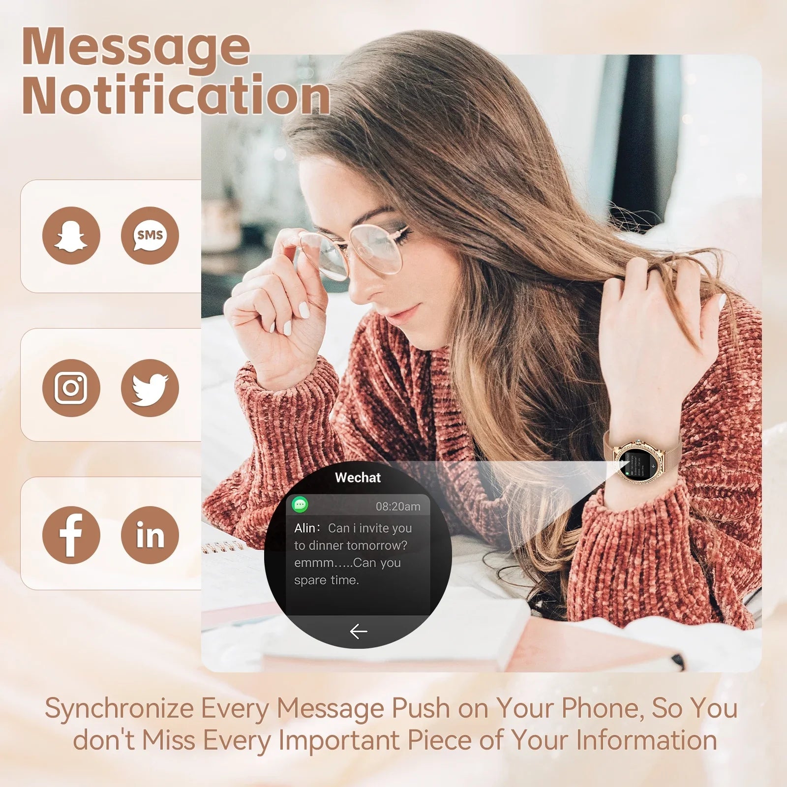 call Diamonds Smart Watches Women Bluetooth with