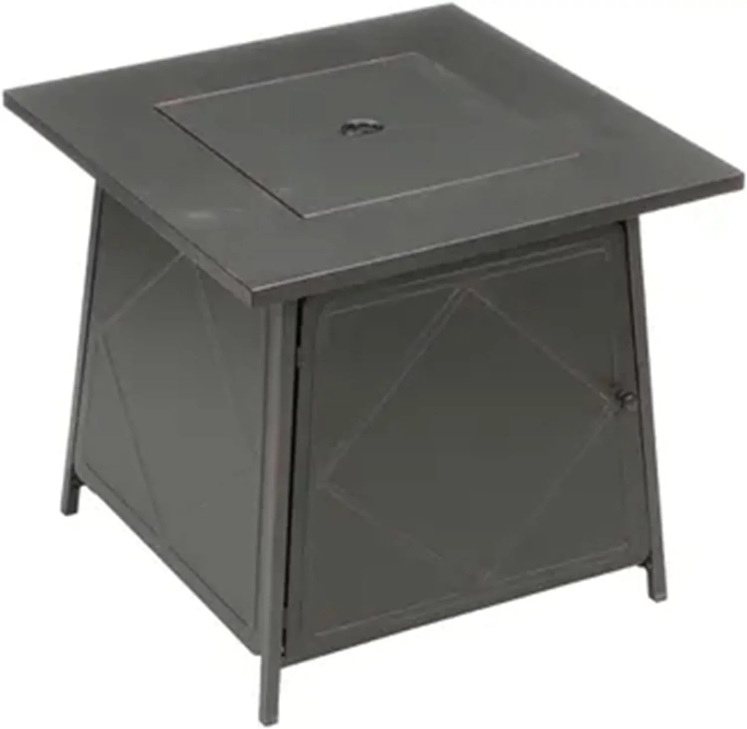 and Pit Cover Backyard 28 Fire exterior Tabletop Lava Lid, Rocks Inch Gas with Black Steel Square Steel