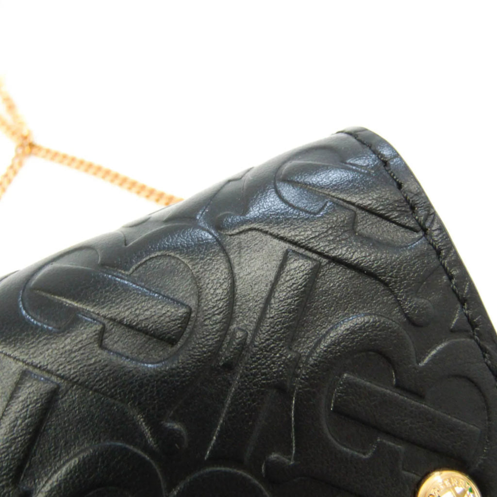 Case Leather Chain Card Case Coin 8011333 (Good) Pre-Owned Burberry Black