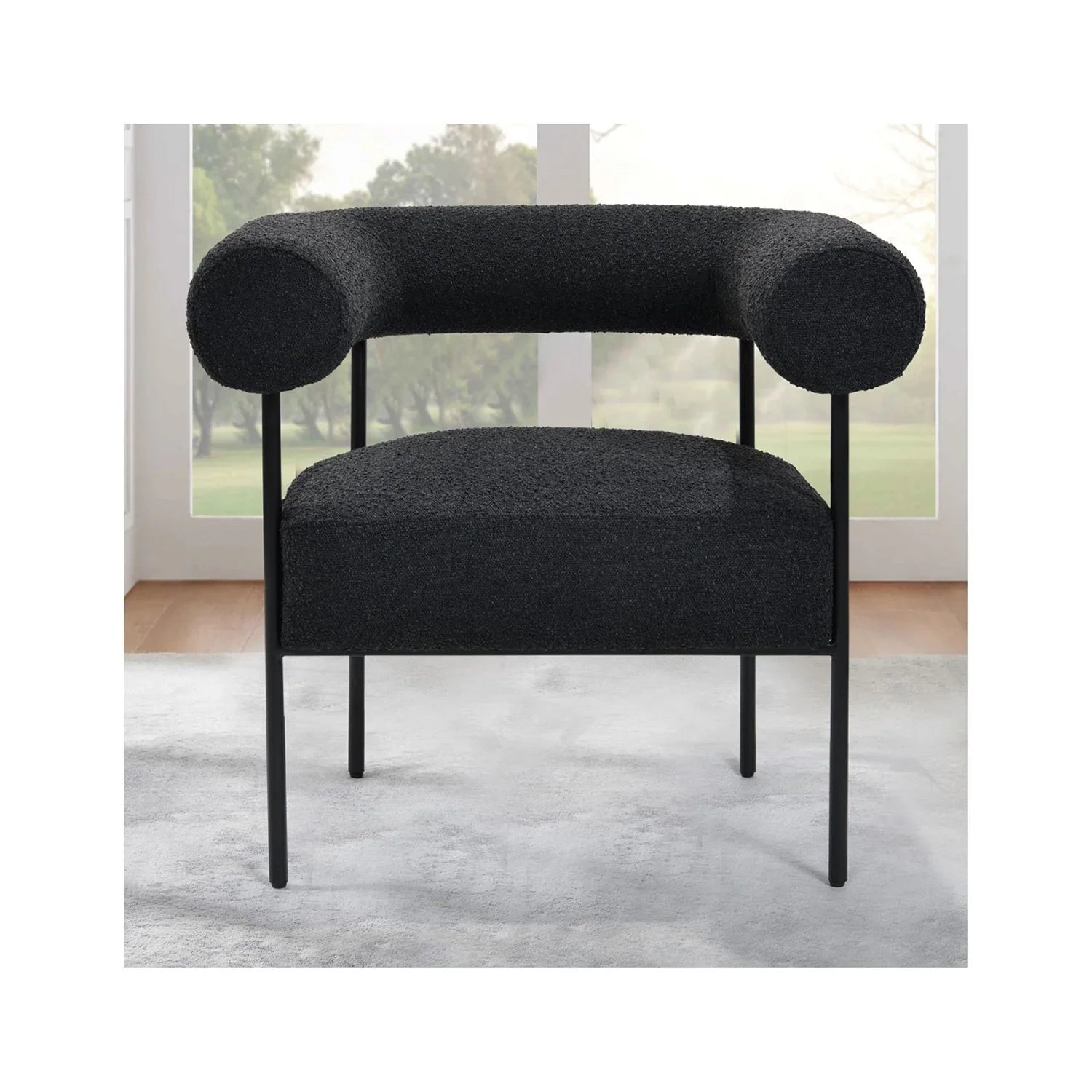Arm Metal Black Boucle Palma Chair