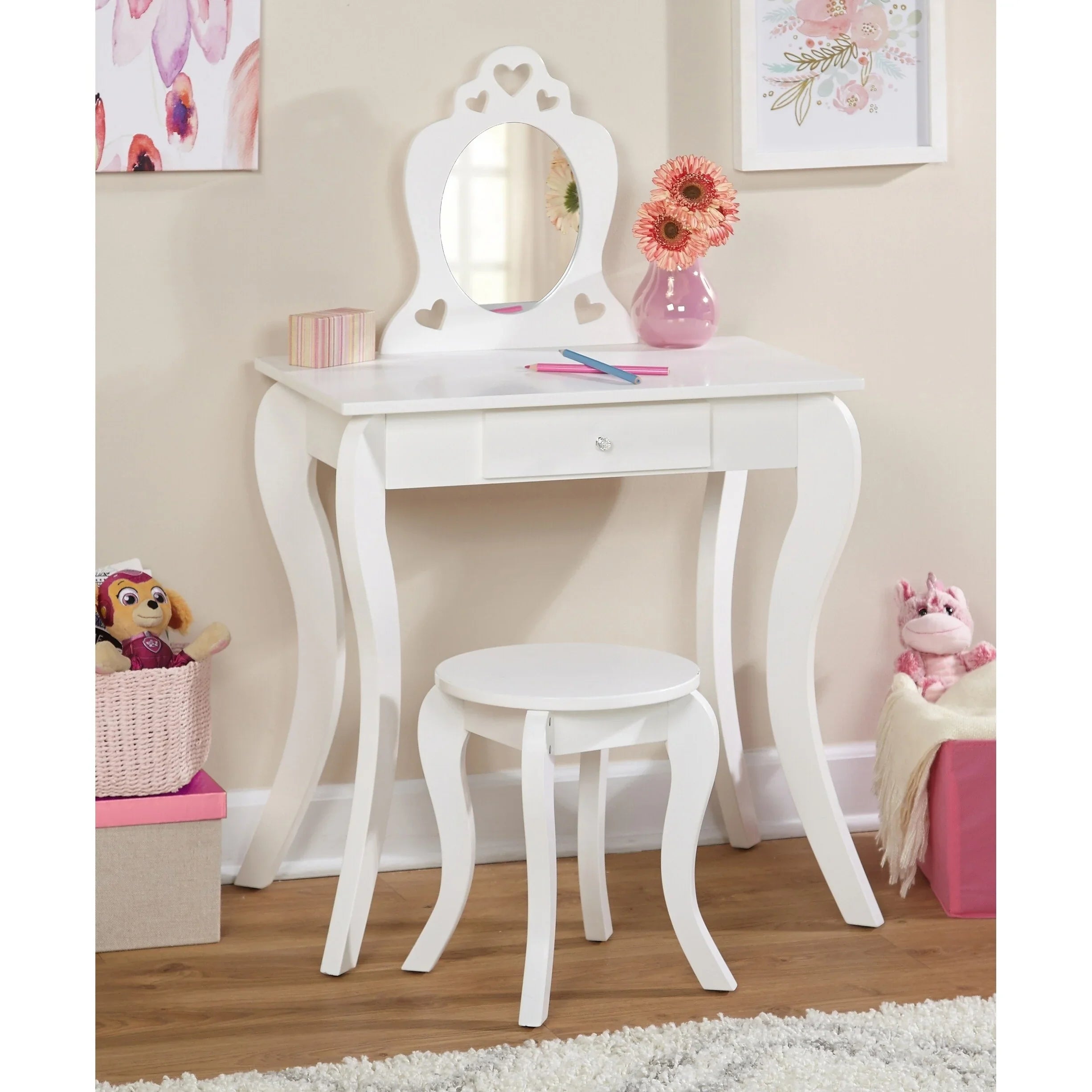 Set Simple White Vanity Alyssa Living Kids