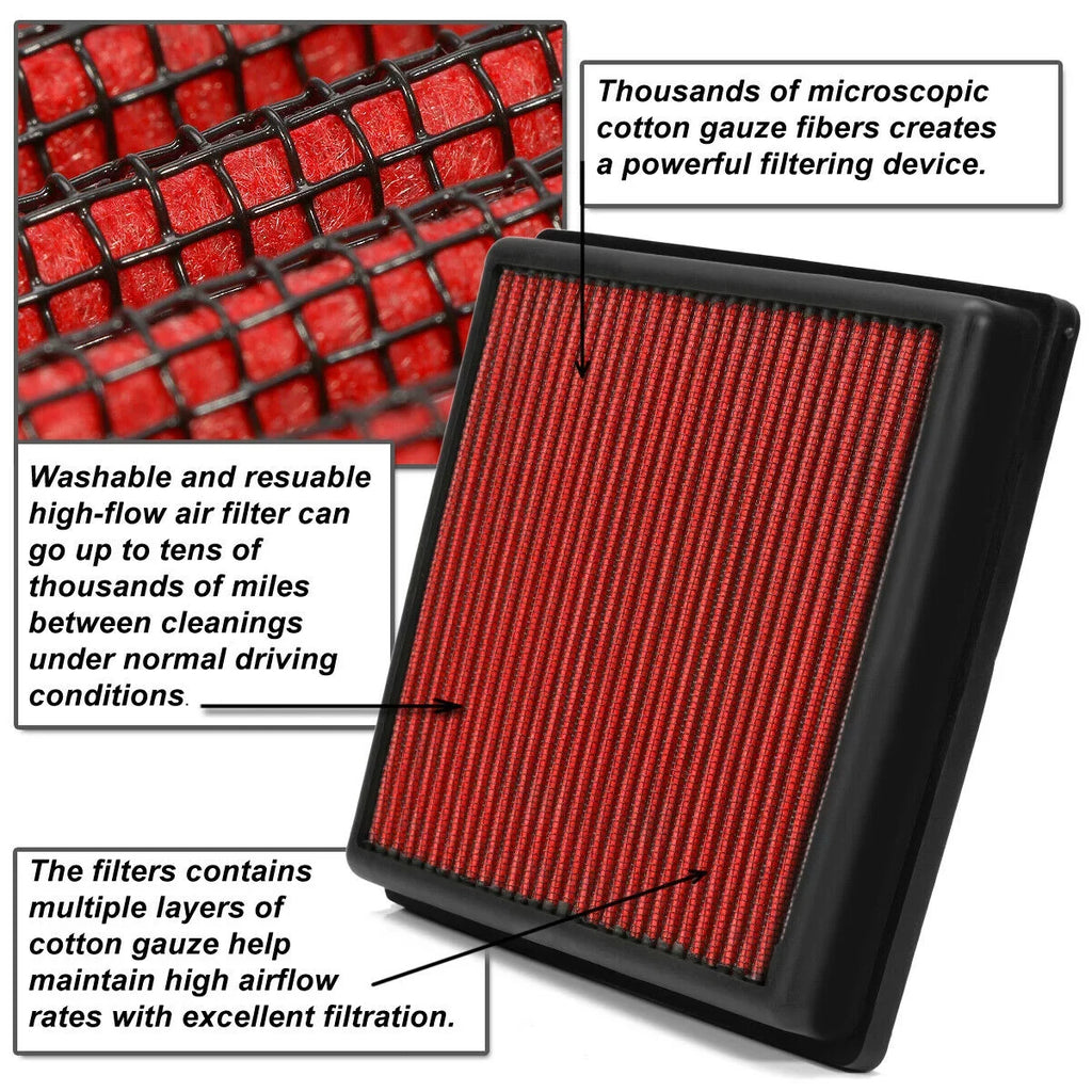 Filter Dry Durable 2011-2019 For 1.4/1.6/2.4 Drop-In Air Red Buick Chevy Panel