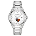 Men's Silver Stainless Beavers Watch Bulova State Oregon Steel Classic Sport