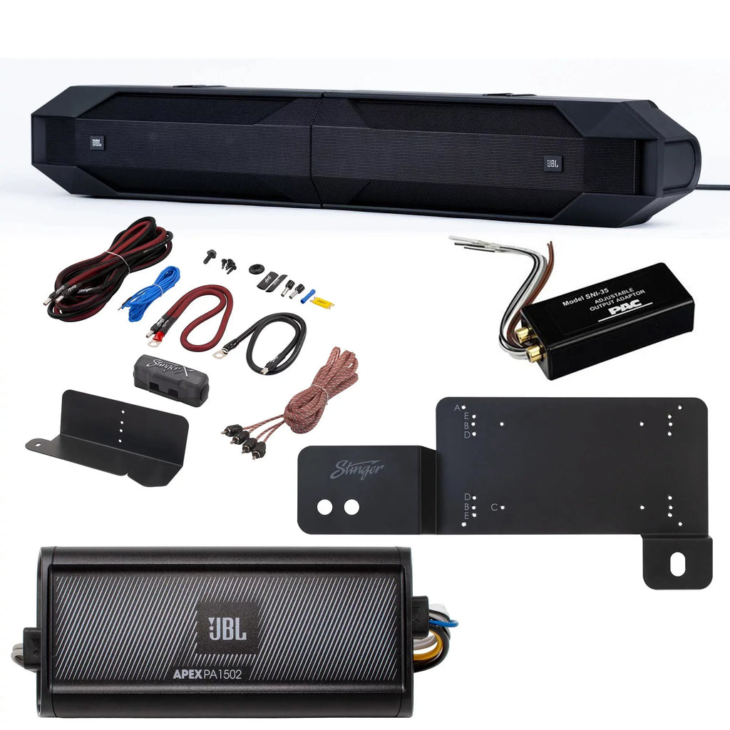 Bar with - and JBL 1502 150 with At 2-Ohms JBLBB4005D 2 Bronco Channel JBL Amplifier Passive Compatible Apex Install Sound Marine - PA Bronco Powersport 2 5-Door Accessories x &