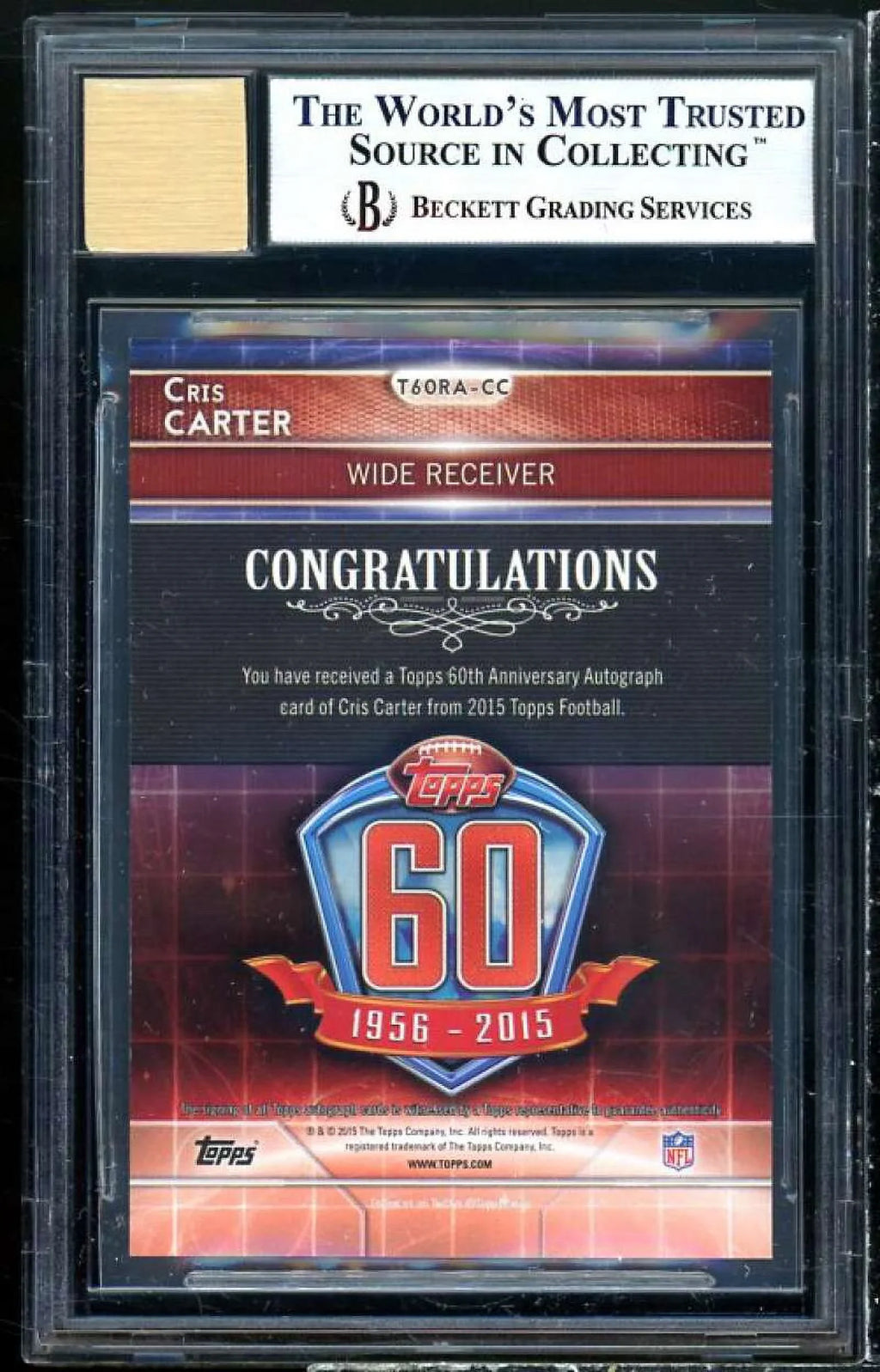 Carter Rookie Topps Autographs BGS Reprint 8.5 Cris Anniversary 2015 #160RACC