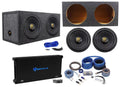 Box+Mono Subwoofers+Sealed Watt W12K9D2 Sub 12" 8000 (2) Rockville Amplifier+Amp V3 Kit