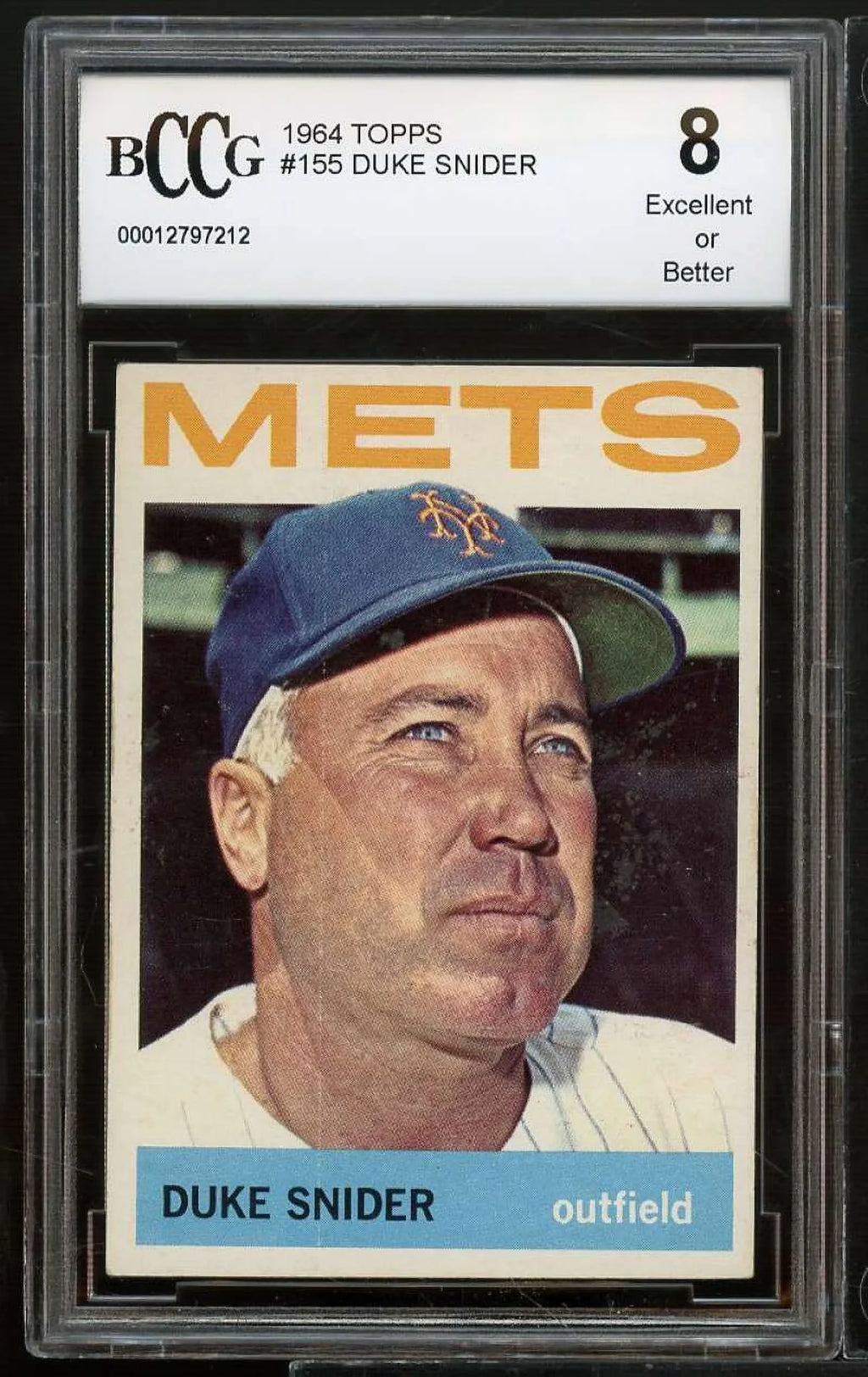 BCCG 1964 Excellent+ Duke #155 8 Card Snider Topps BGS