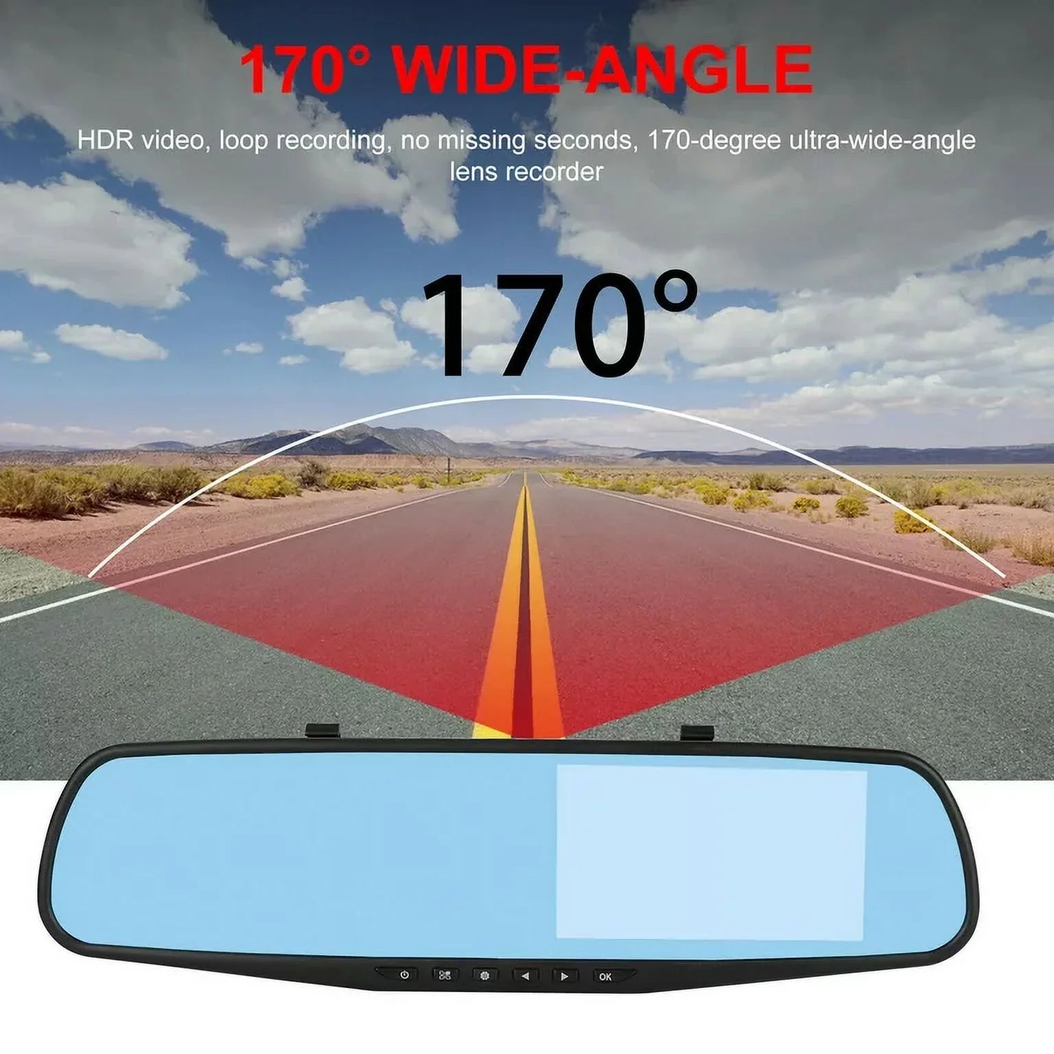 Lens 4.3" Pack for Night Monitor, 1080P Angle Detection,G-sensor Trucks,170°Wide Cars Car Front Car DVR Camera Cam Cam Vision,Parking 1 Monitor,Motion Dual Dash Rear Rearview Mirror