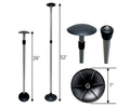 29" Mushroom 52") Base Round (Length: Snap-on Short Pontoon Adjustable Telescopic Cap Rubber Pole & Aluminum Support Height - Tall PP / Injected Pactrade Top Fastener Cover Tip Boat Marine