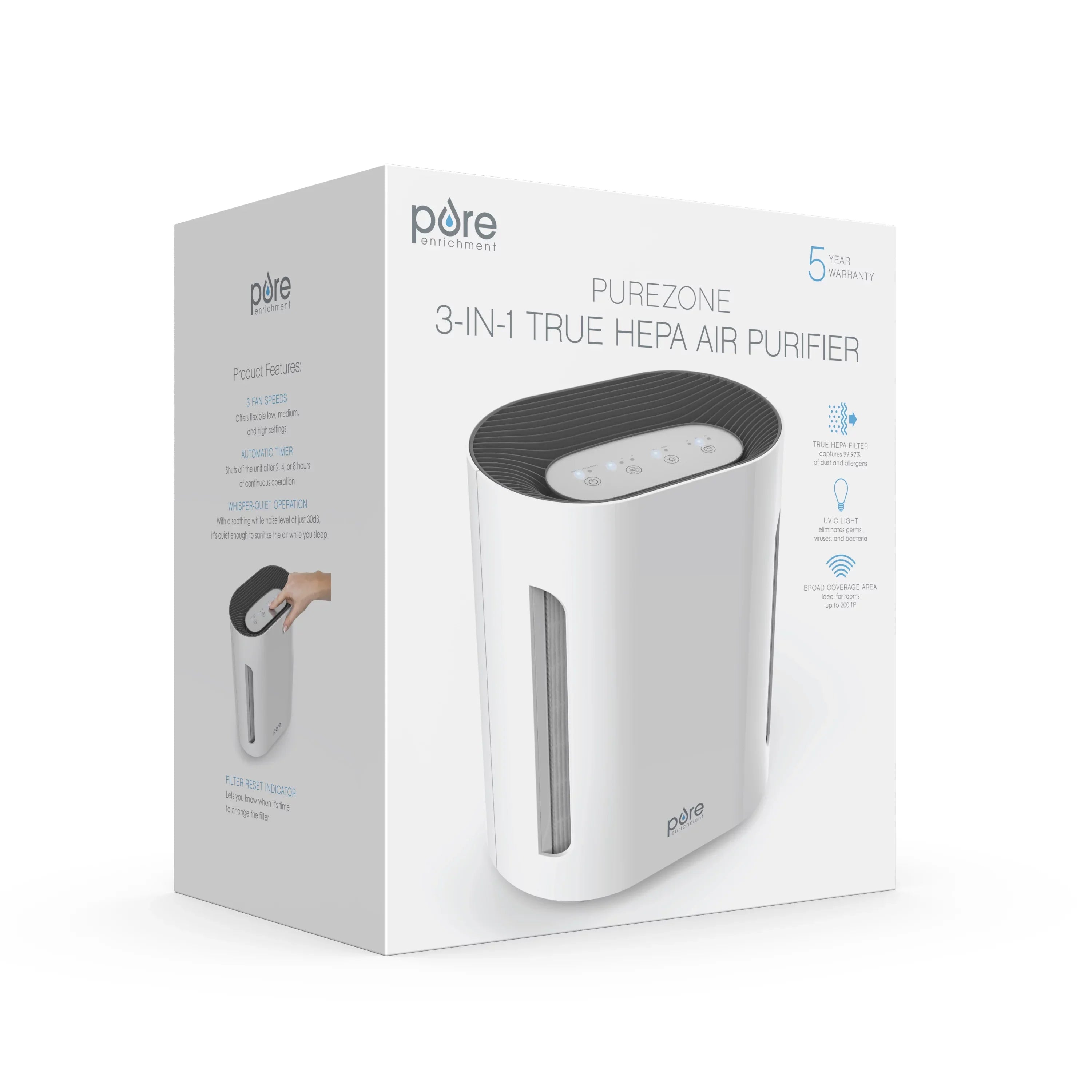 Purifier True Zone Air HEPA 3-in-1 Enrichment Pure