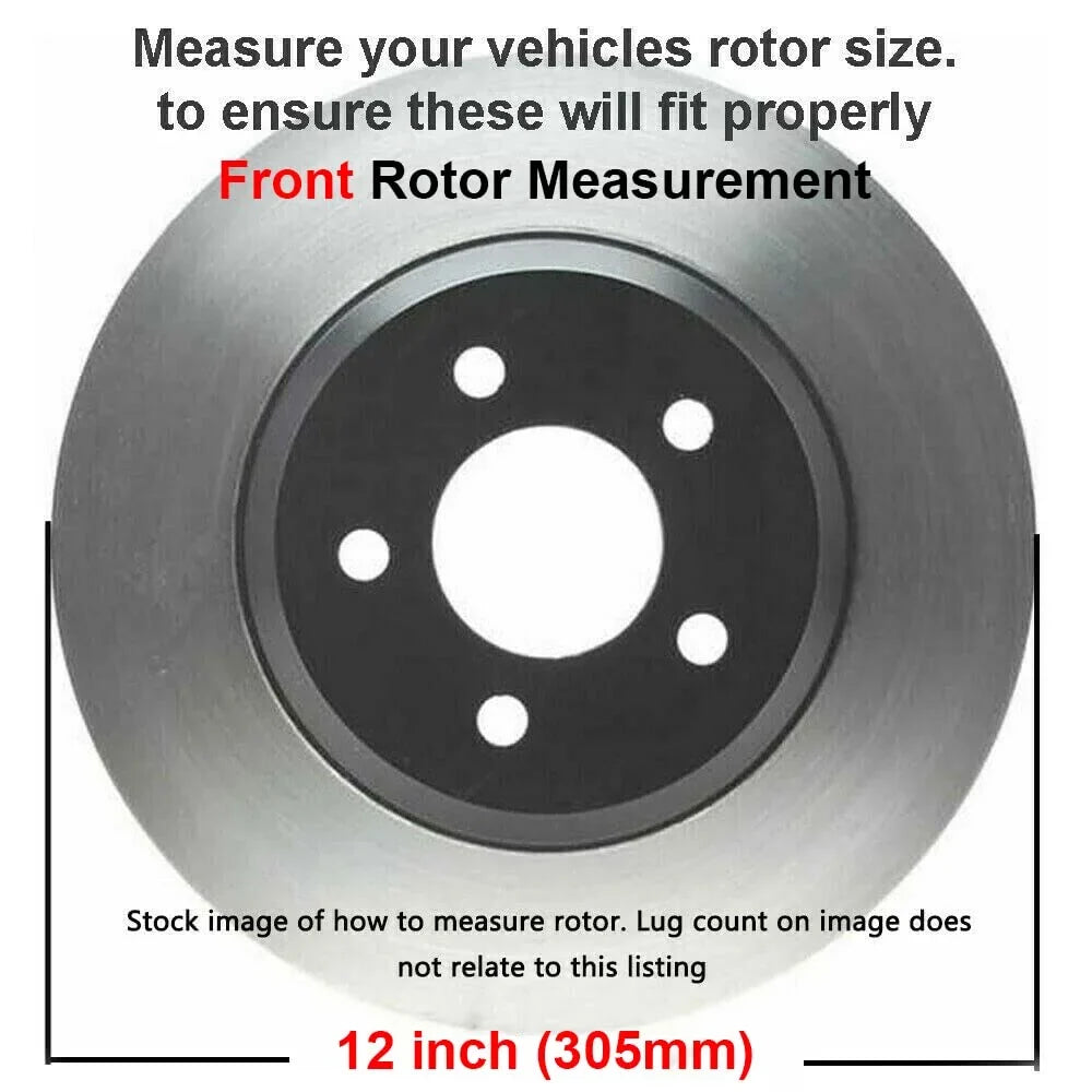 Tahoe GMC Silverado Pads: Brake Rotors Ceramic Replacement Axle Kit Savana Express Front Suburban Yukon Chevy Avalanche 12" for Rotor Disc Brake Sierra Brakes Detroit - 1500