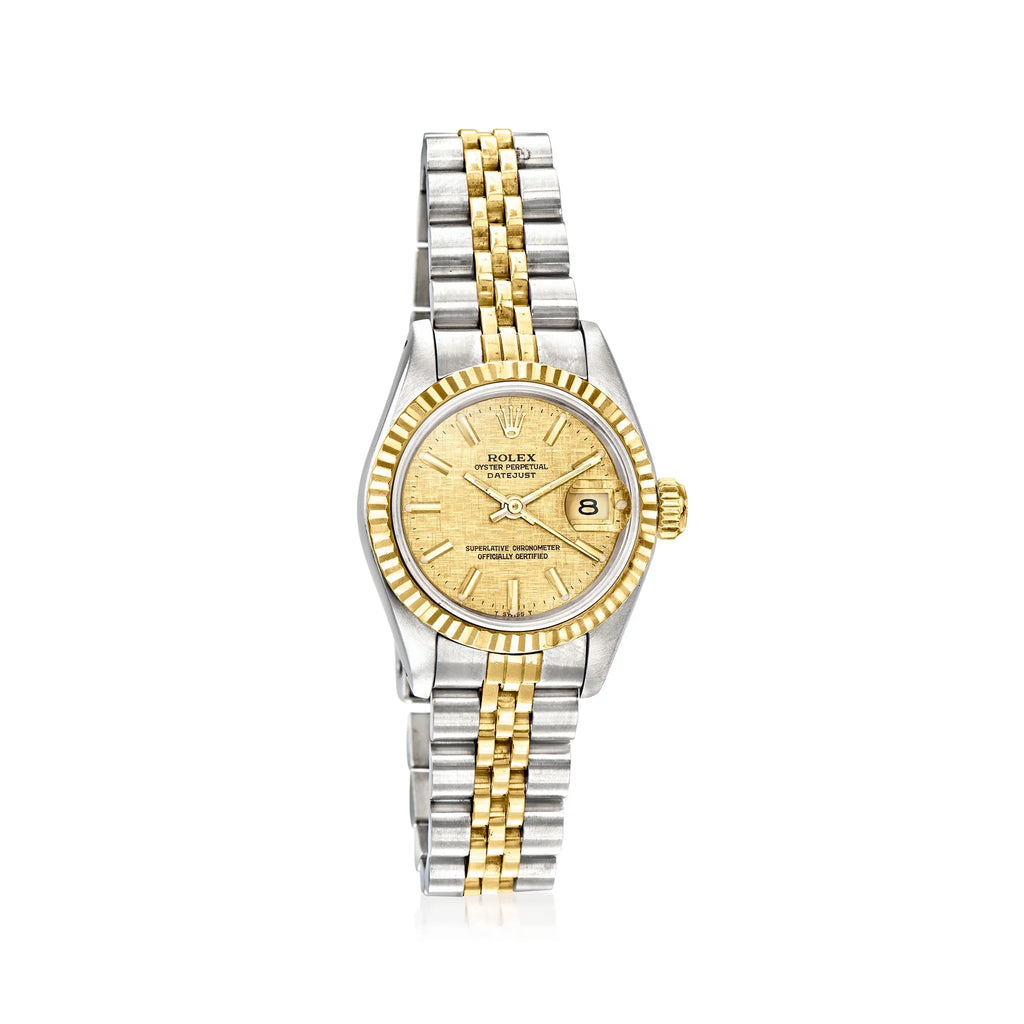 Steel Datejust Adult Ross-Simons Watch, Pre-Owned Automatic Women's Stainless 18kt and 26mm Gold Women's, Yellow