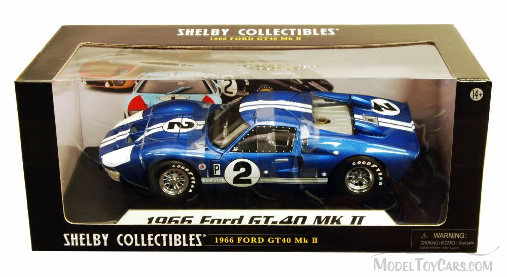 MK White GT-40 Stripes #2, SC401 w/ Shelby Blue Scale - - II 1/18 1966