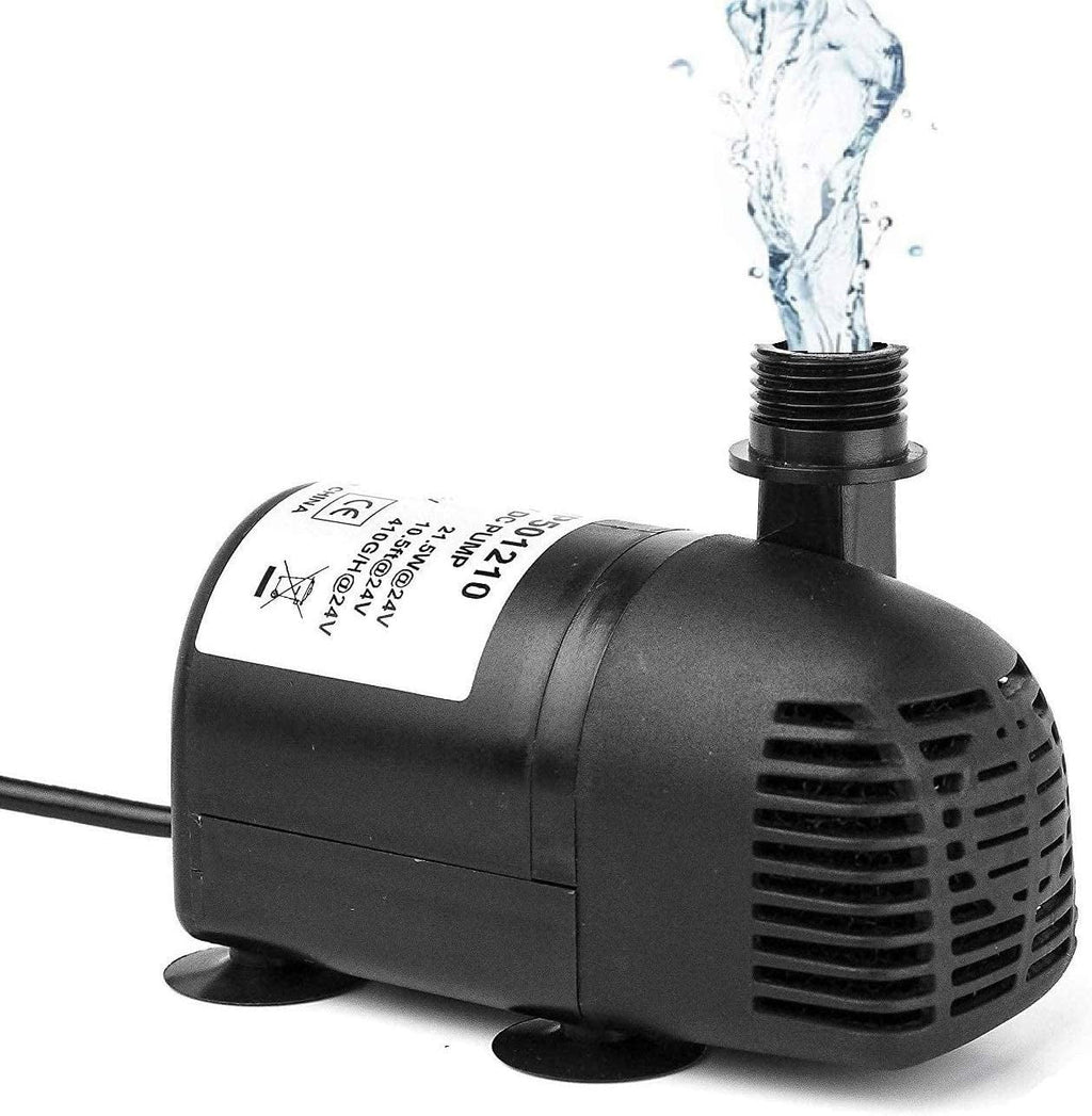Pack 410GPH, Pond, DC Brushless Aquarium Solar 12V Pump, 24V 1 410GpH - for Submersible Fish liquid Fountain, and