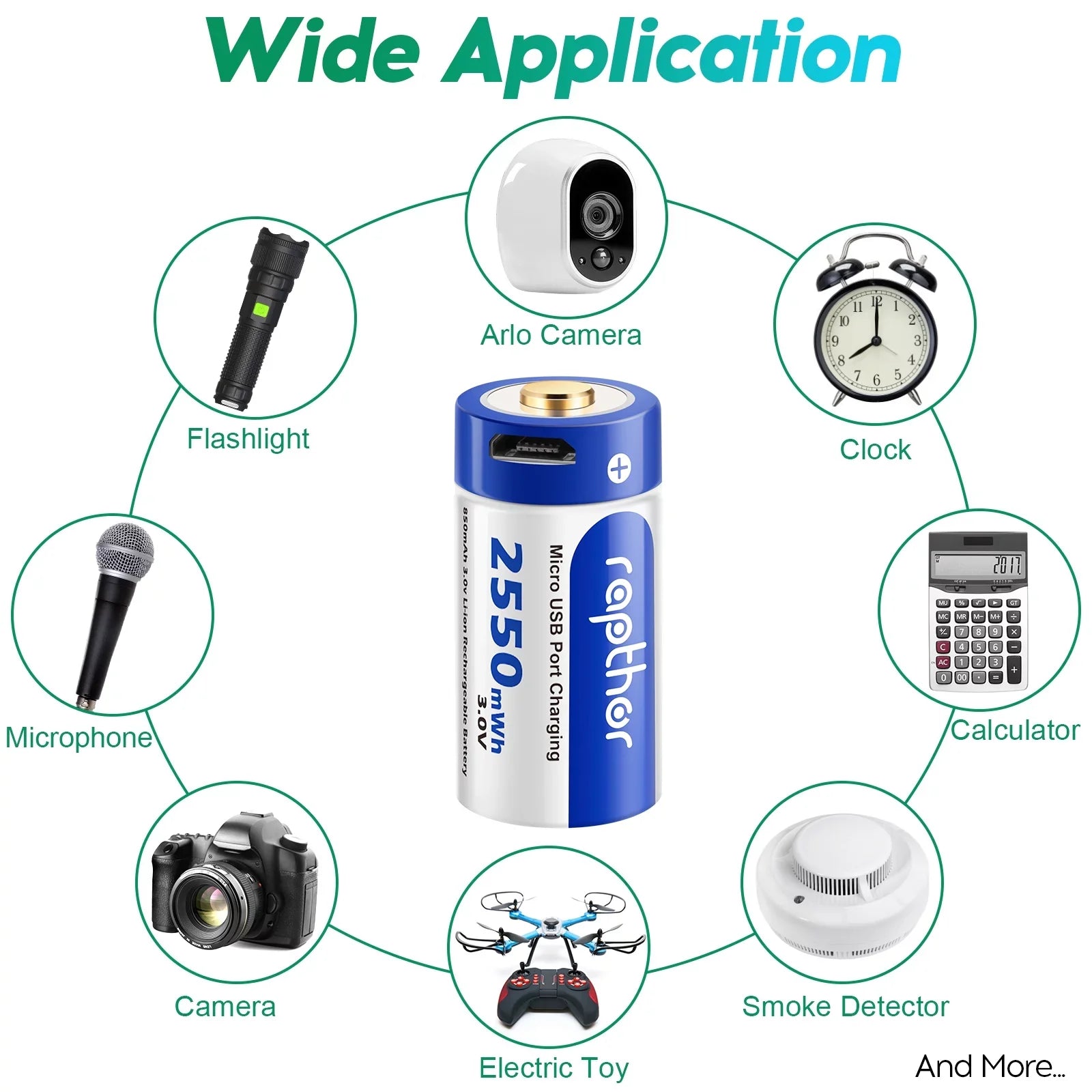Pack VMK3200 Wireless Compatible Batteries VMS3330 of Camera (850mAh) Rapthor Arlo Arlo Rechargeable VMS3430 4 with VMC3030 VMS3130 Security
