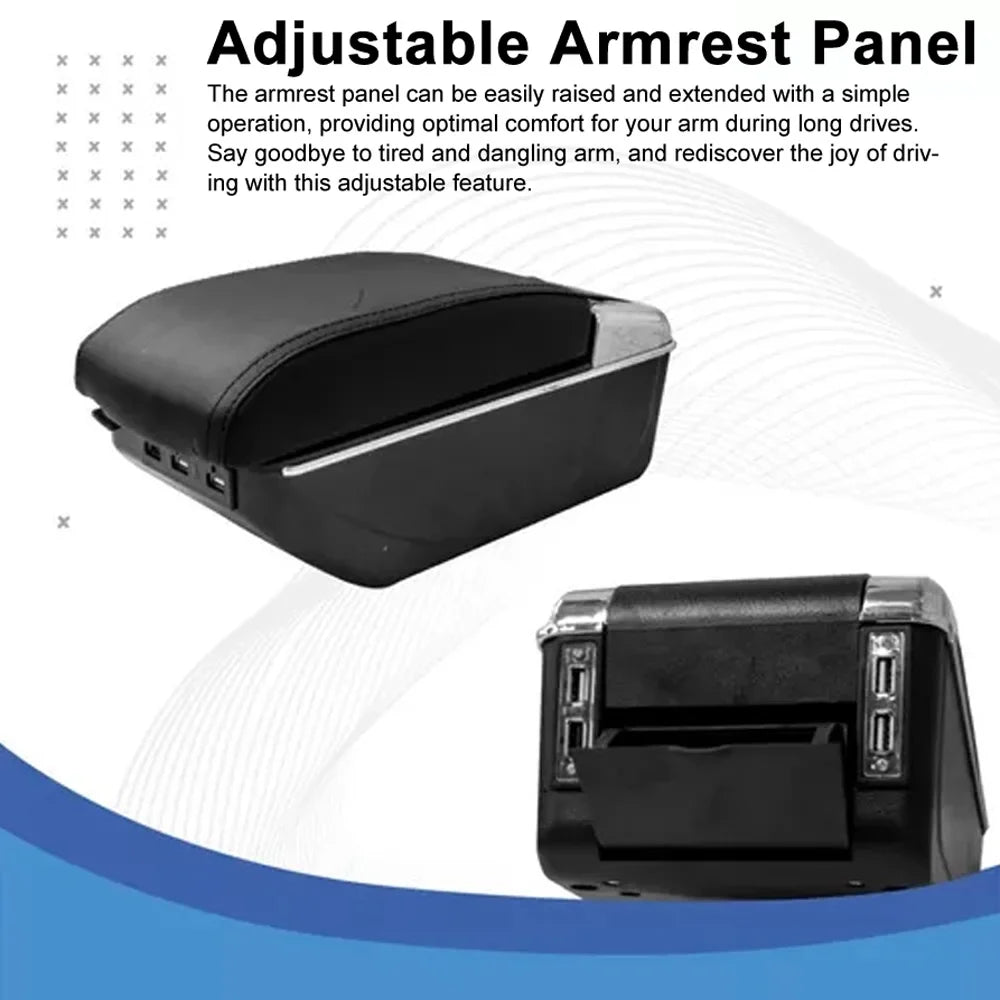 Armrest USB Universal armrest Nebublu box,Box Cushion accessories: Cup USB Universal Rest Leather Cushion 7 Rest Cushion 7 Car 7 Universal Car Rest Box Leather