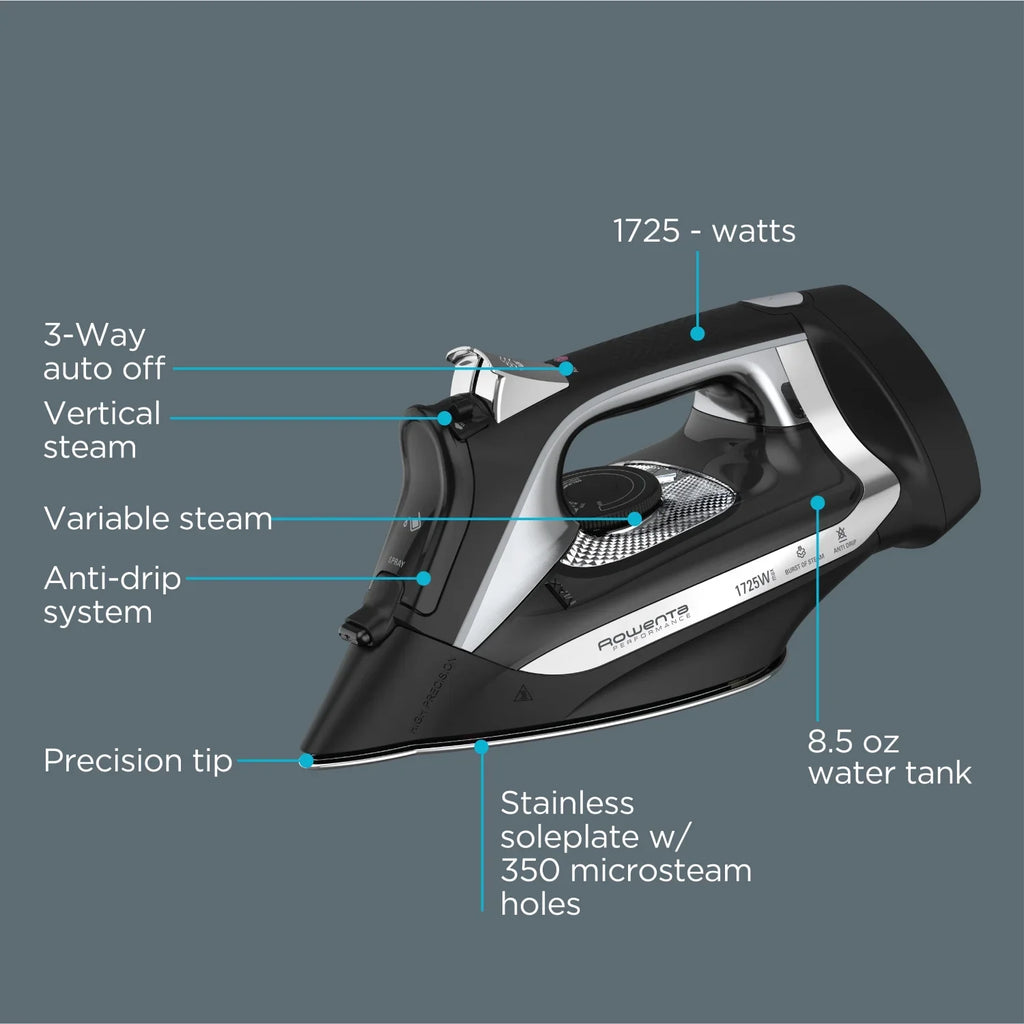 Black Rowenta Cordreel Accessteam Iron,