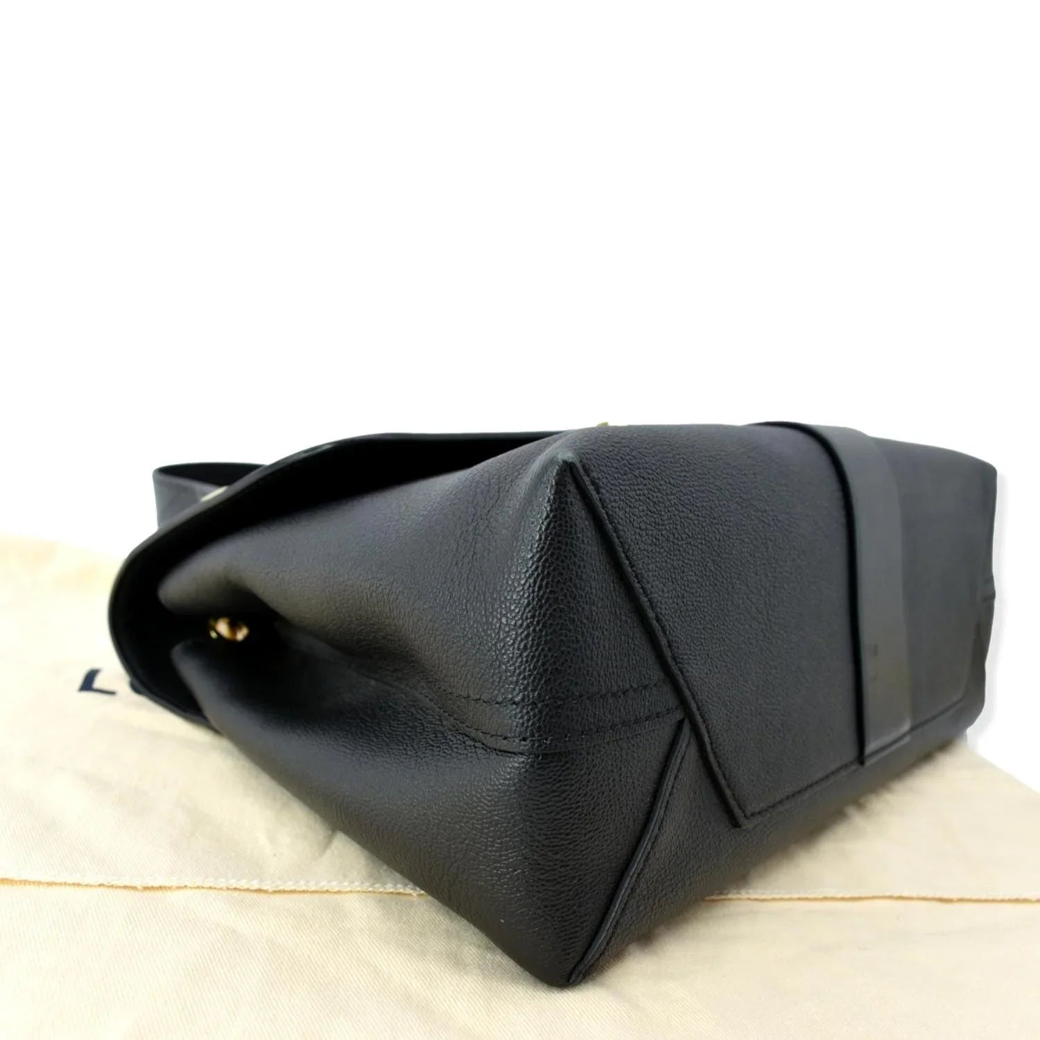 One Black Shoulder Bag Very Leather Handle Pre-owned Monogram