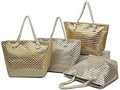 Zipper Print with Monogram Silver Pattern Chevron Name Stripe Top Bag Metallic Women or - - Can Tote or Initial, be Stripe with Personalized or - Large Gold Gold Beach