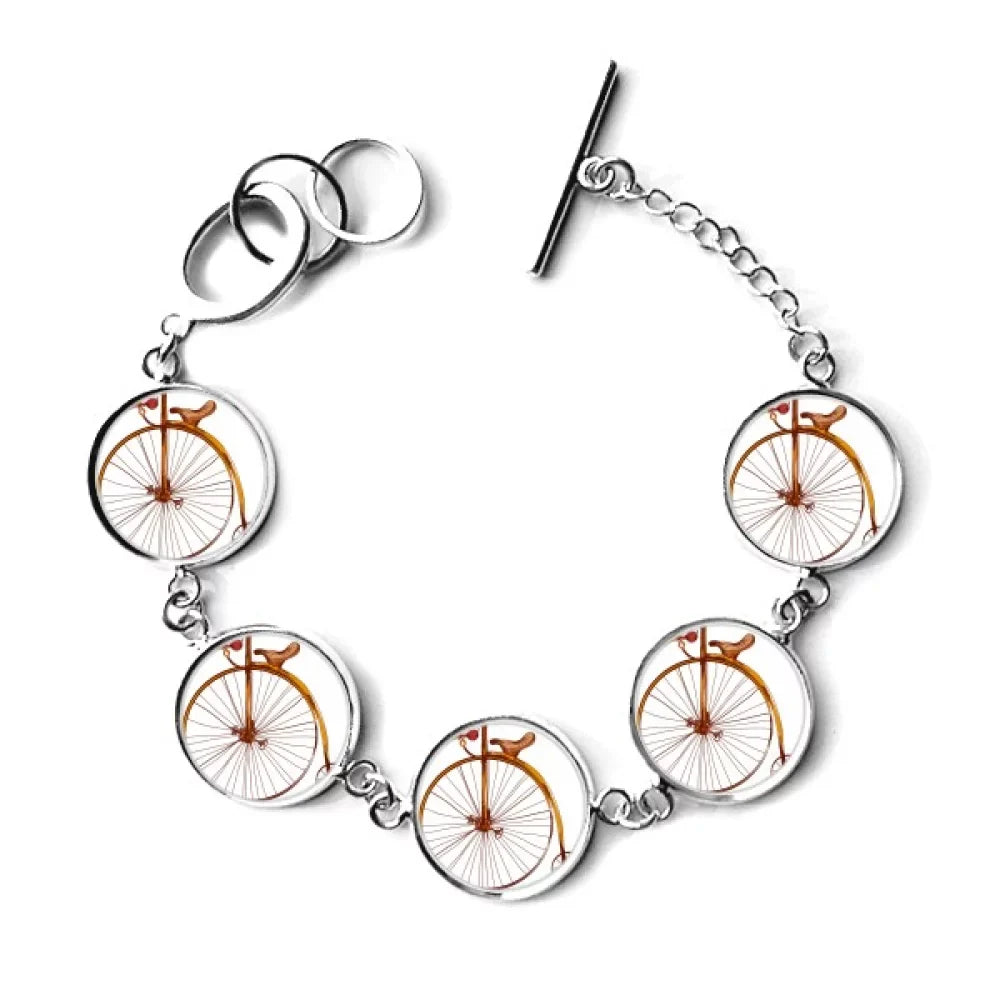 Fashioned Bangle Jewelry Bracelet Britain Old Wheeler High Bicycle Chain Charm