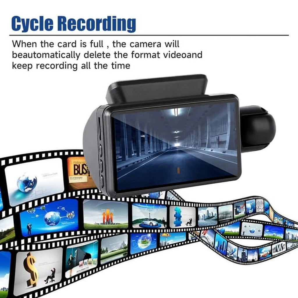Front Vision Rear Cam Angle and Dash Night SYTHERS 170° Loop Dash Wide Camera Recording 1080P