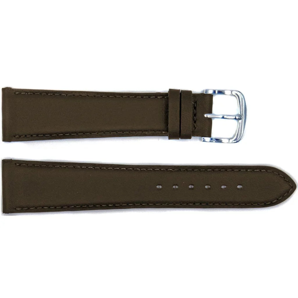 Smooth 20mm Strap Leather Watch Genuine Brown Handmade