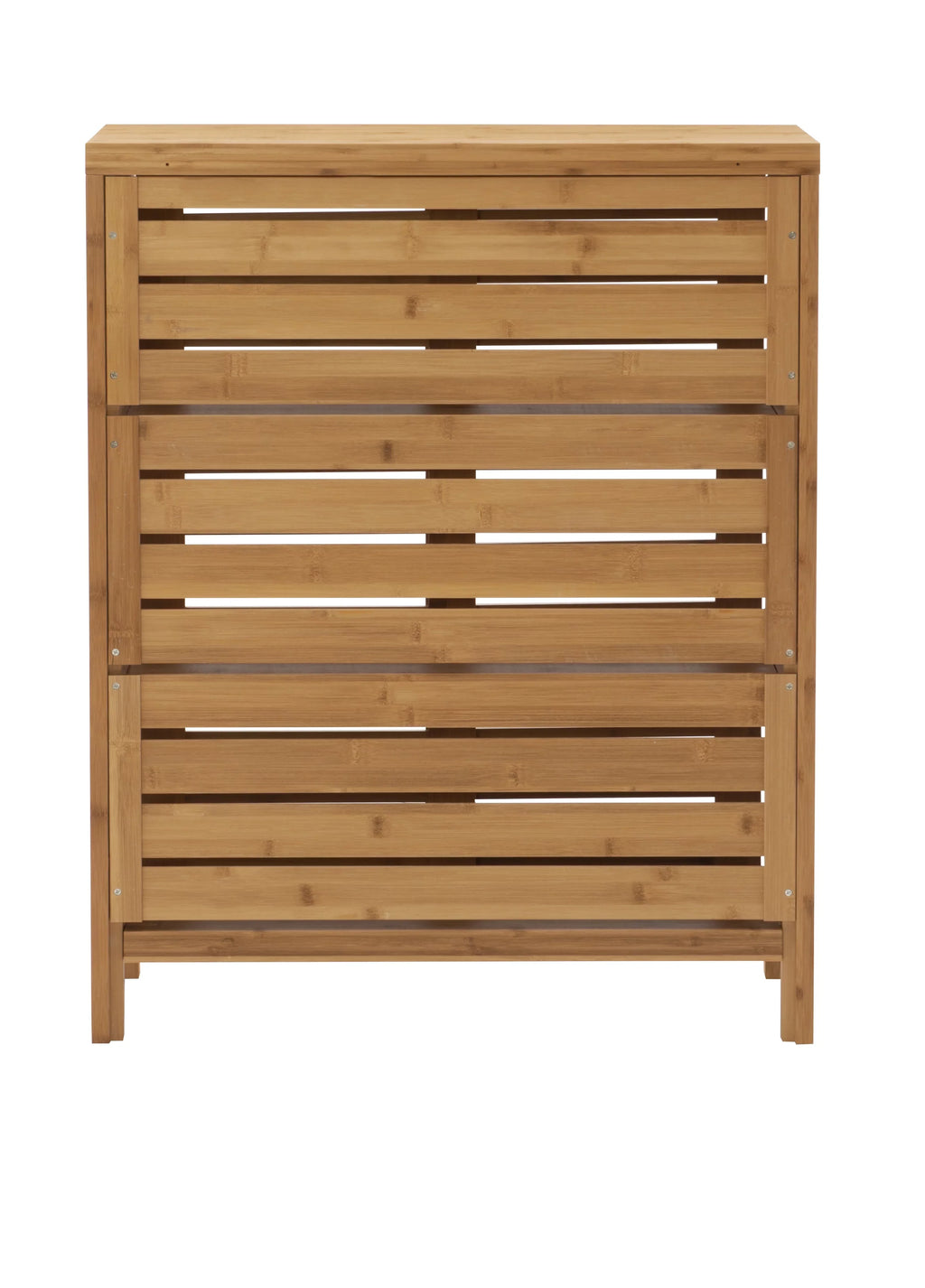 Storage Floor Bracken 3 Door Shelf Bathroom Cabinet, Bamboo Linon 2