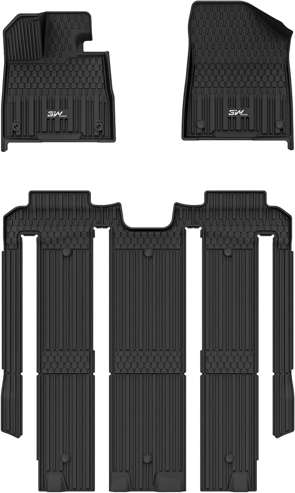 Toyota Sienna 3W climate Floor Seat 7 fit Mats Car All for Floor seat Sienna 7 Liner 2021-2024 TPE