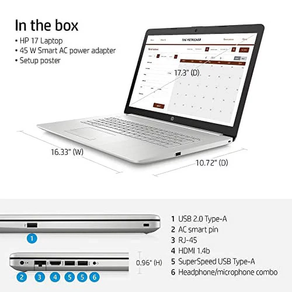 SD 512GB PCIe IPS i5-1135G7 SSD) Xe Latest Laptop,17.3" 11 (8GB x Card, | (1920 HDMI, 2021 Windows (Beat FHD Intel Model HP Iris Intel i7-1065G7), Display, RAM Core 1080) Graphics,