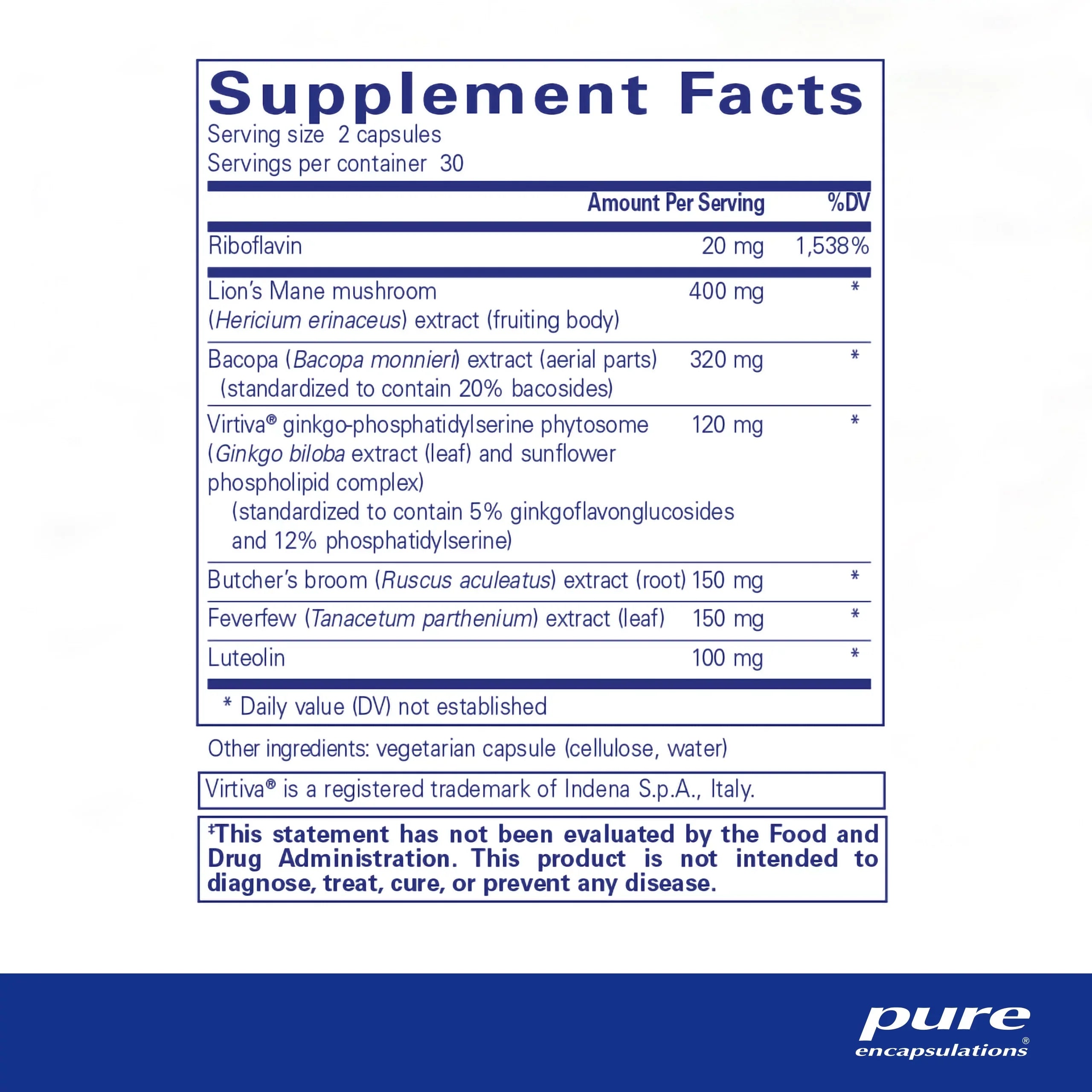 with Associated 60 Clarity, Brain Supports Encapsulations | Memory | Pure and Concentration, Brain Fog Capsules* Reset