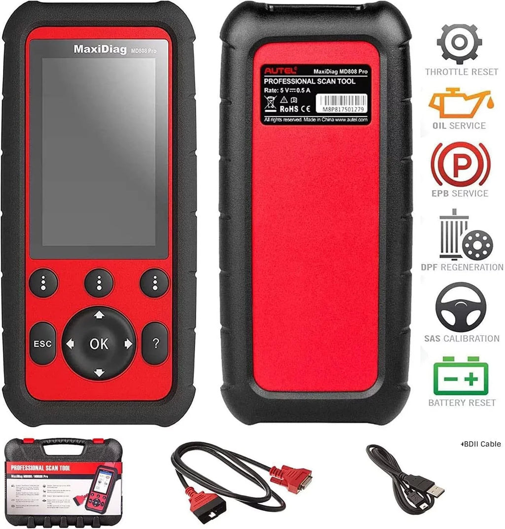 Scanner AL329 Battery Reset Extension EPB 7 Cable MD806 Reset MD802 DTC AL529 AL629 Pro AL609 MaxiDiag SAS Reader OBD2 Upgraded MD808 Code Features Read/Clear Special Oil With Autel BMS Codes Lookup