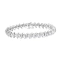 I2-I3) - "S" (I-J, cttw Diamond Bracelet dimension Silver Sterling .925 Link 3 7.5