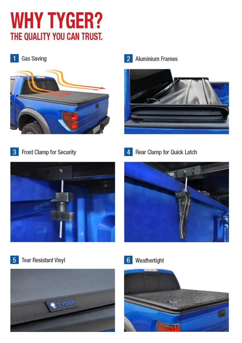 Cargo 2015 Tonneau Tri-Fold Stepside) Trifold Bed Cover (69.6 2010 feet 2014 Dodge For inch) 2009-2016 Tonno 5.8 2012 Ram 2011 2013 TG-BC3D1015 Truck (NOT Cover TYGER Pickup Fits 1500