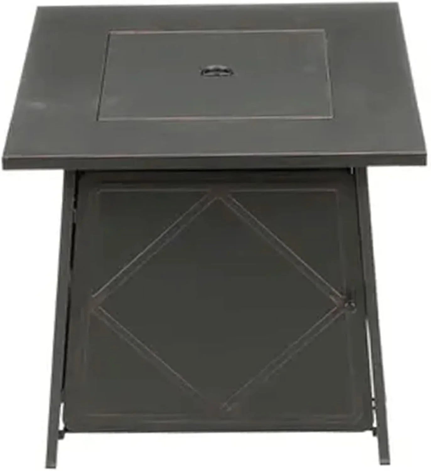 and Pit Cover Backyard 28 Fire exterior Tabletop Lava Lid, Rocks Inch Gas with Black Steel Square Steel
