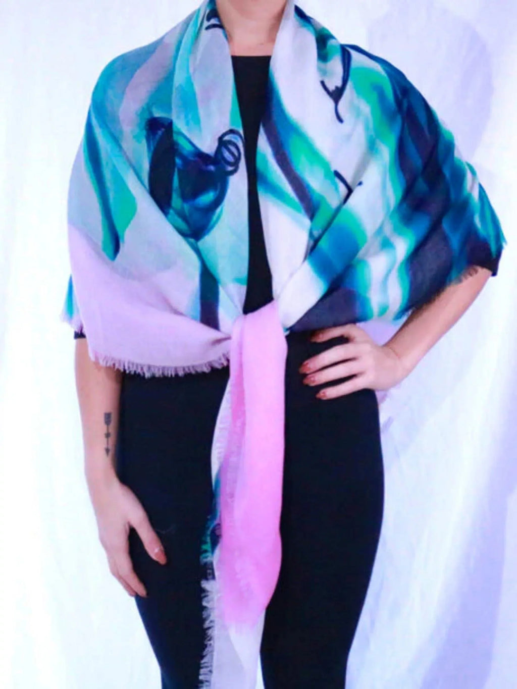 Cheung James Scarf - Lightweight Paul Orchids Cashmere Amazon 100% by