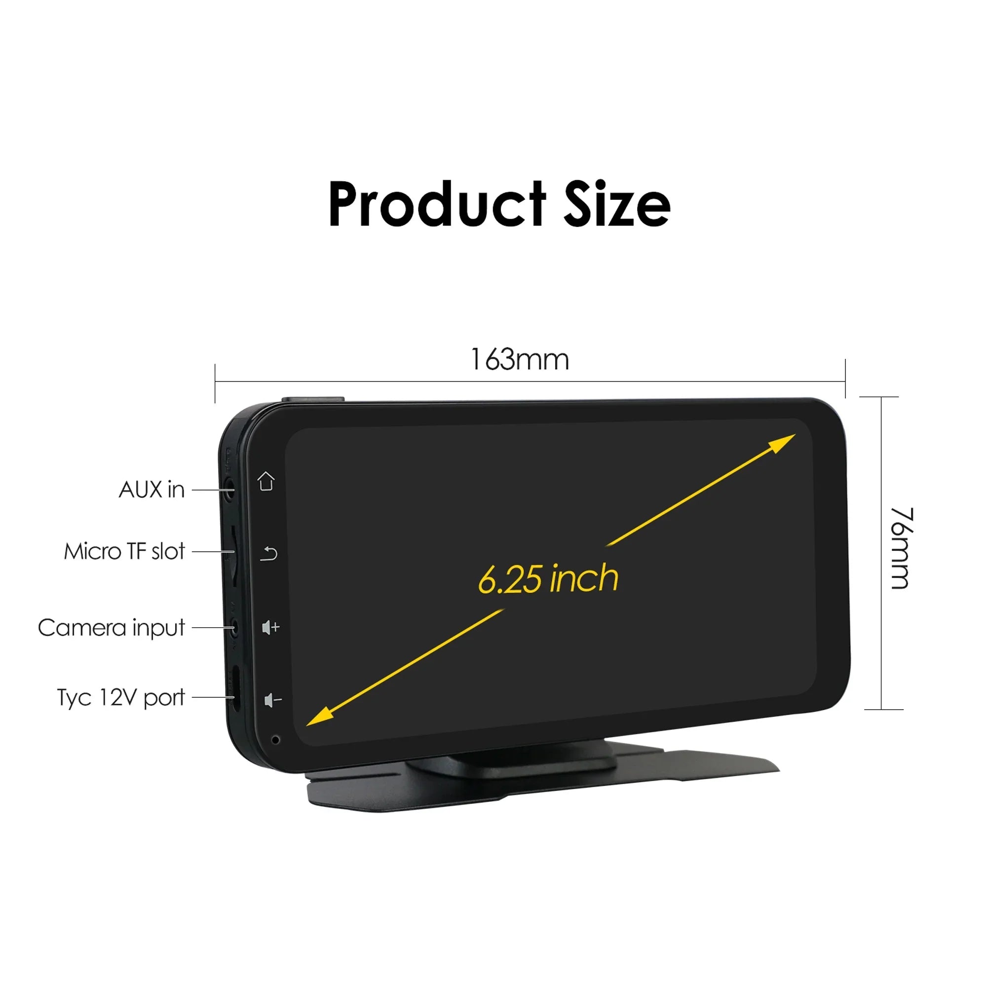 Auto Receiver Navigation Android Touchscreen Stereo Car Ossuret Radio Carplay Wireless 360° GPS With 6.25" Support Backup Audio Bluetooth Camera Adjustable