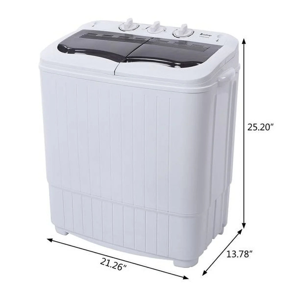 Machine Washer with 7.7lbs Washing for 14.3lbs, Drain Dorms Apartments with Machine Tub Spinner, SYTHERS 6.6lbs Washer Mini Pump, Semi-Automatic Combo Twin
