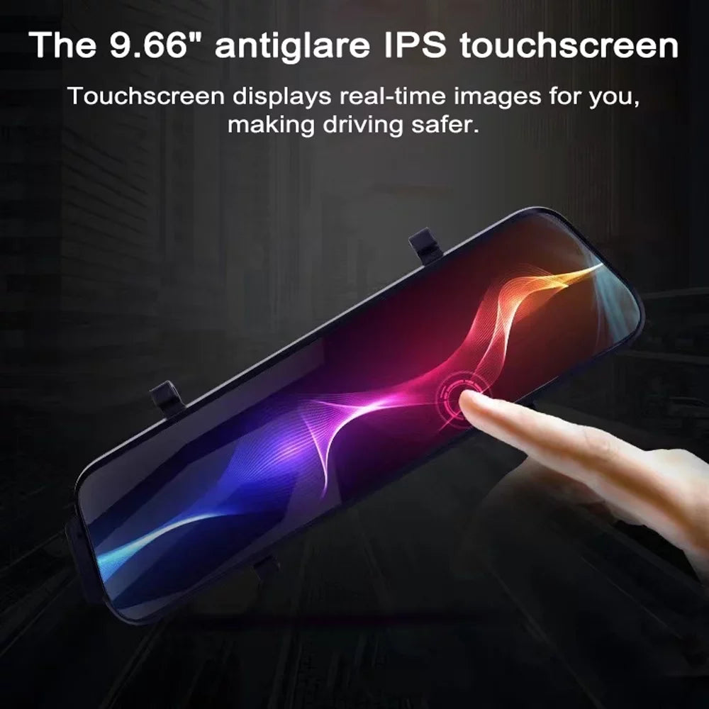 Cam 9.66 170° Touchscreen, Detection Inch Full Tomshoo Dual Motion Angle, Camera with Wide Dash