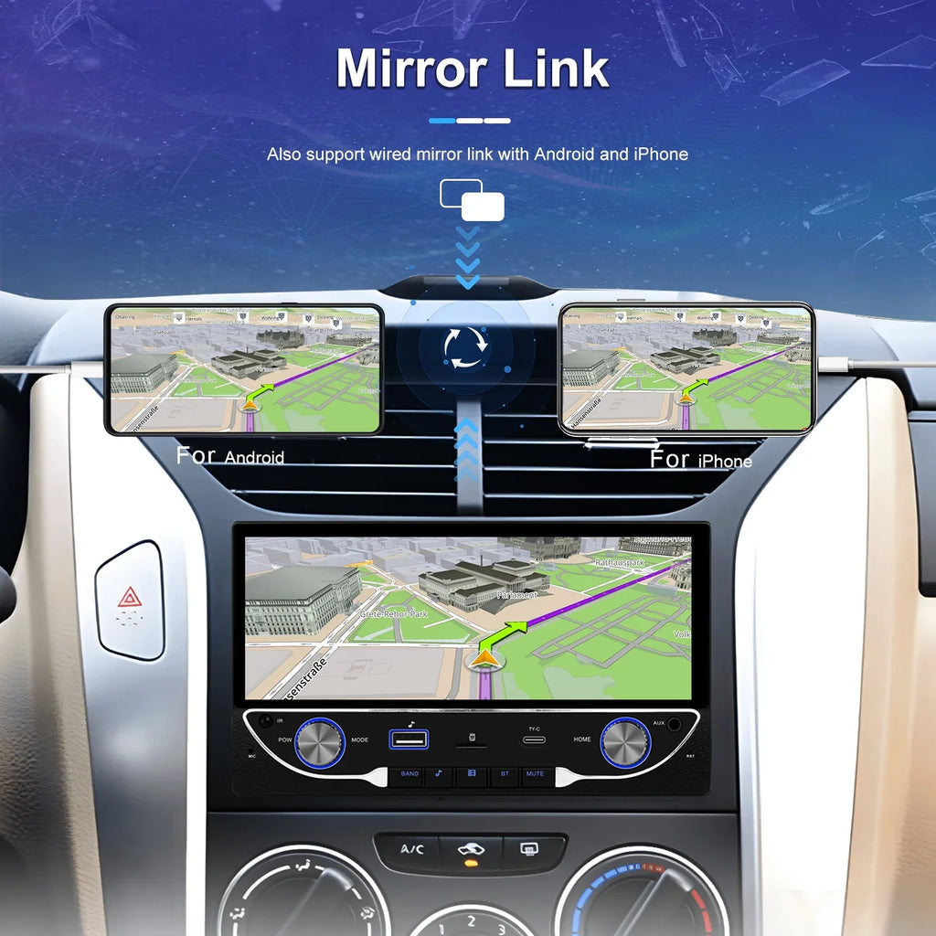 wireless View carplay/auto Rear Support mp5 Bluetooth TF/USB Player Radio 2DIN Car Universal Camera FM 6.86" Receiver