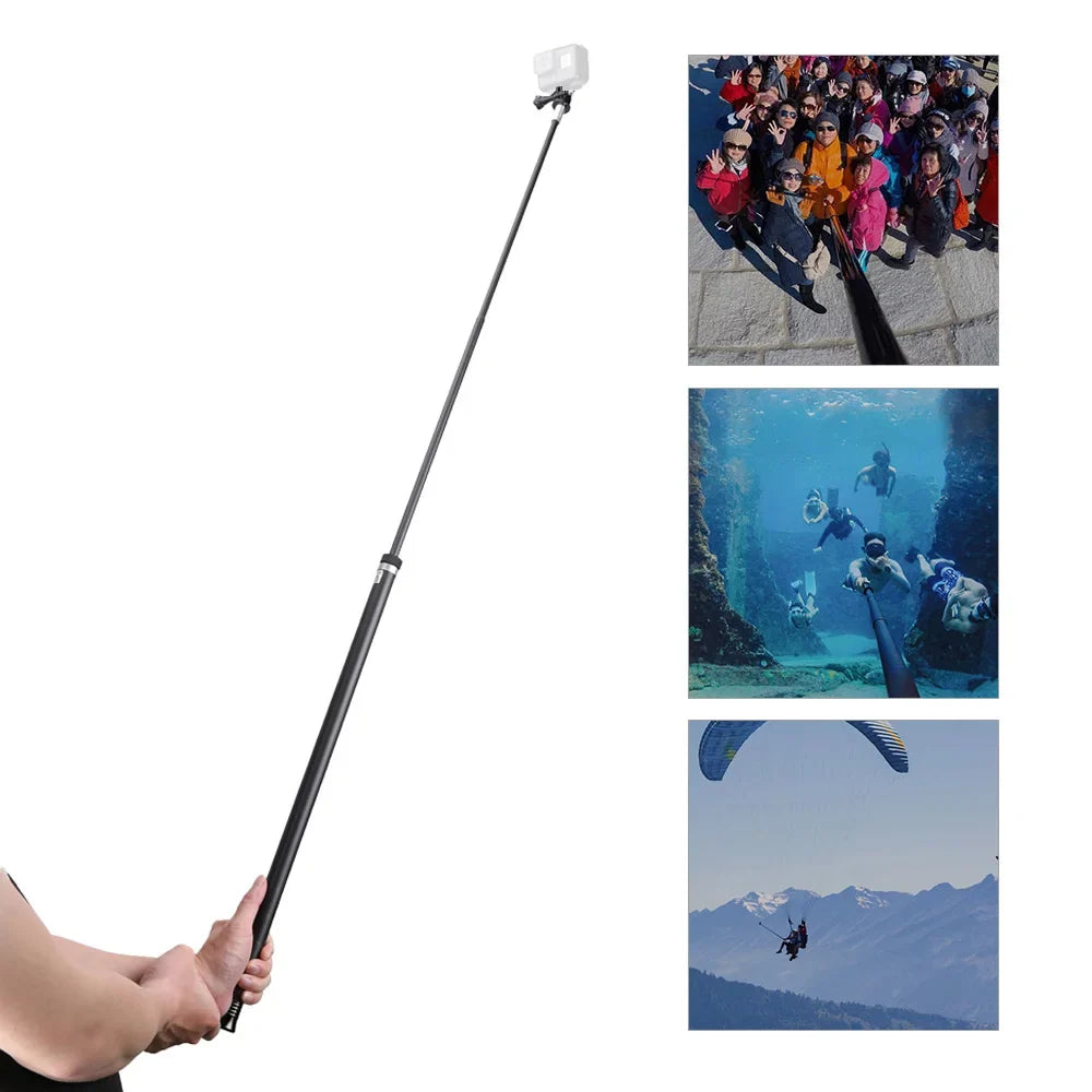 for Hero Stick Black(2018) GoPro 2.7M/106 Lightweight Replacement Inch 10/9/8/7/6/Hero for C Pole Ultra Long Fiber R Selfie Extendable OSMO Handheld 5 Replacement Carbon One Action Monopod