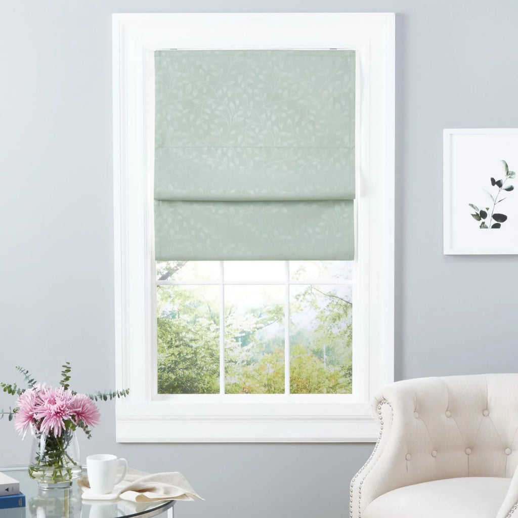 Sage Botanical Bolan Total 64", Home 34"x Exclusive Blackout Roman Shade,