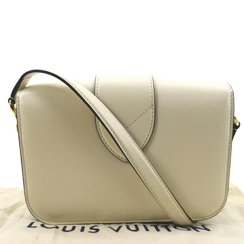 Pont Shoulder 9 Creme Calfskin Pre-owned Bag Leather
