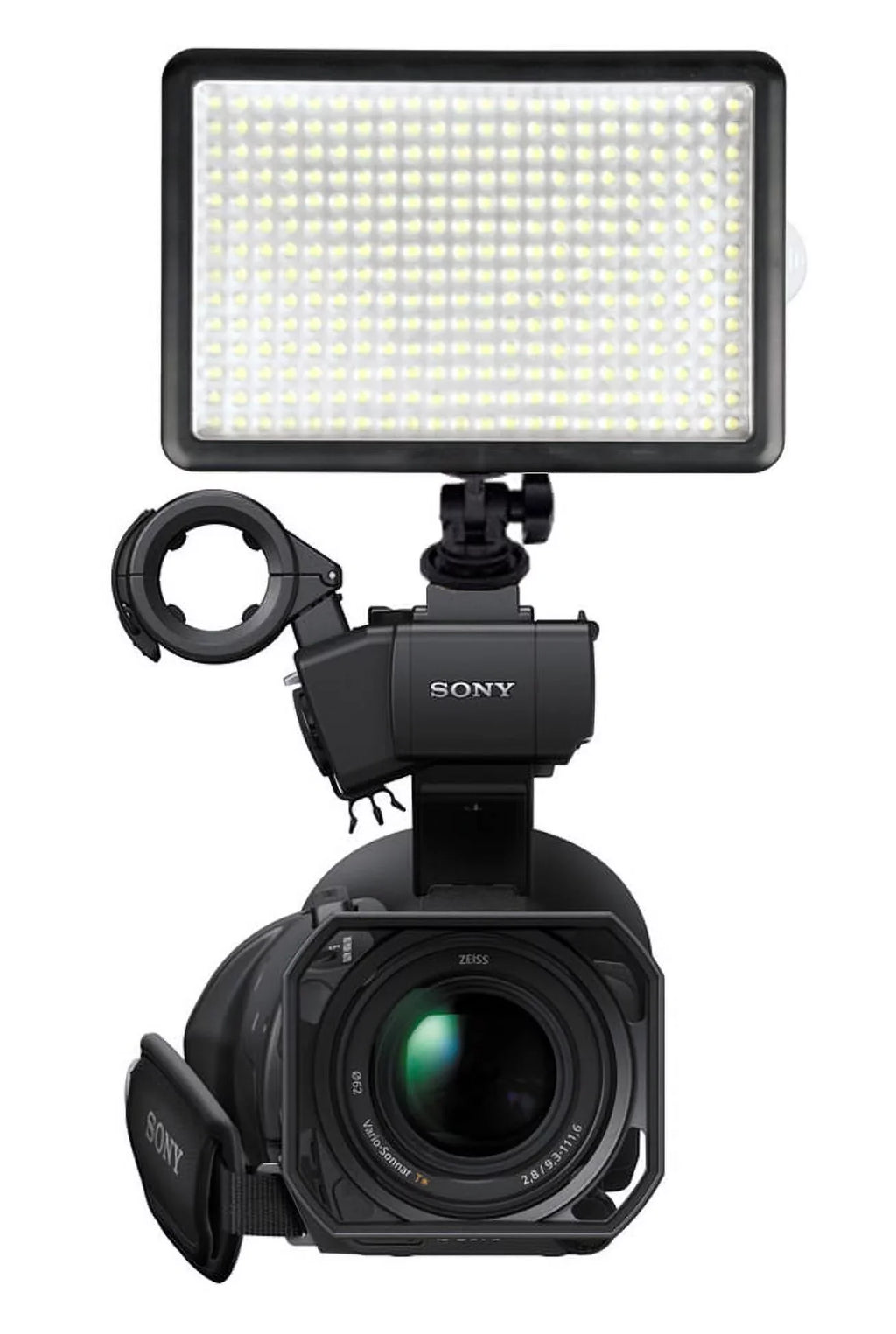 Adapter Life Head) Multi-Interface (Swivel Includes Multi-LED Long FDR-AX53 Professional Light Dimmable Video