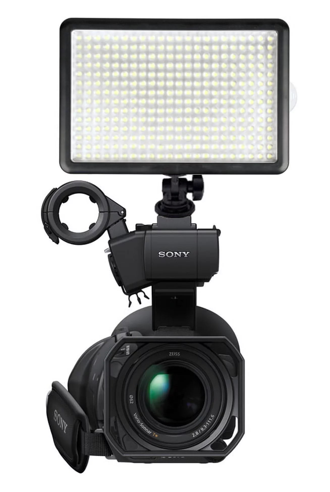 Adapter Life Head) Multi-Interface (Swivel Includes Multi-LED Long FDR-AX53 Professional Light Dimmable Video
