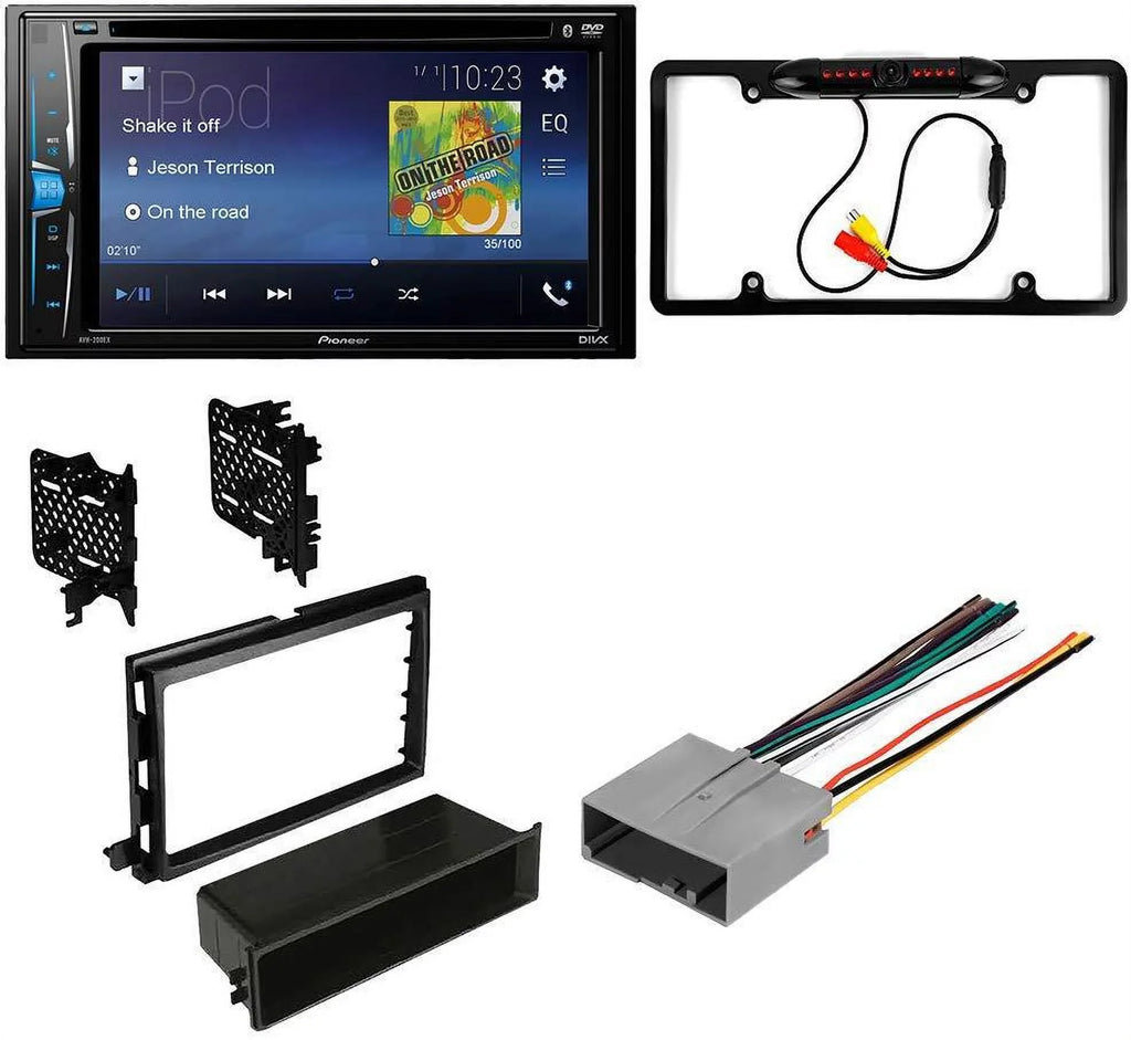 Pioneer Kit Kit Radio and for Installation Mounting Double Bundle 2004-2008 Camera, DVD with F-150 Car Din Stereo - /Bluetooth KIT395 - Multimedia Touchscreen Backup