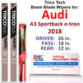 Blade of Wiper Beam w/Rear 3) Audi e-tron (Set A3 2018 Wipers Sportback