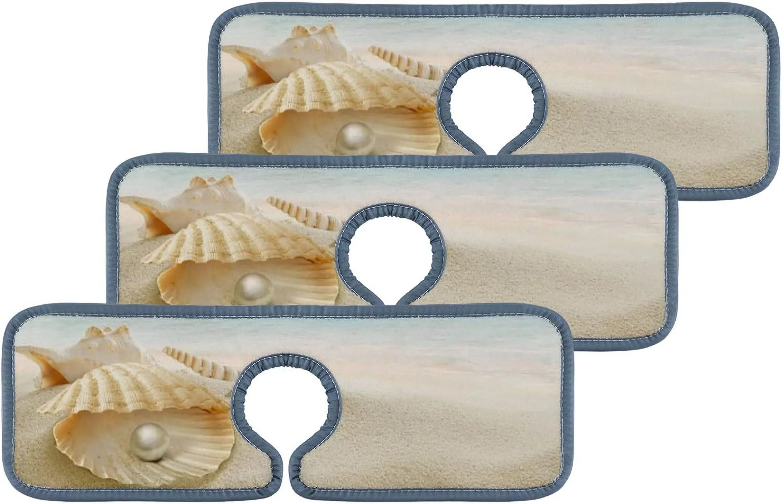 Sea Beach Washable Mat, 3PCS Microfiber Faucet Bestwell Mats Starfish Drying Sink Drip Kitchen Splash Summer Absorbent Guard Bath Catcher, Countertop Sinkmat